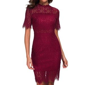 Burgundy lace dress
